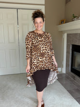 Dramatic High-Low Tunic- Leopard & Sequins