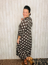 Power On The Day Dress- Brown Polkadot