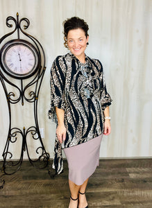 Once Upon A Time Tunic- Black & Leopard Mix