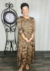 Selena Ruffle Dress- Animal Print