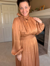 Stunning In Shimmer Dress- Copper