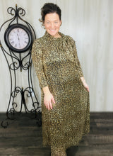 Leopard & Sequin Overlay Dress