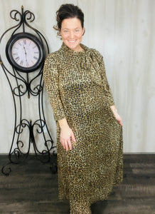 Leopard & Sequin Overlay Dress