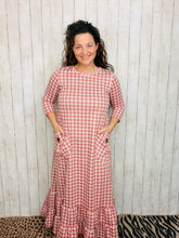Misty Rose Houndstooth Dress
