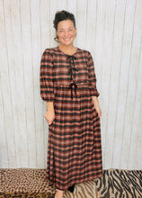 Missy Mocha Brown Plaid Dress
