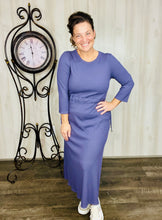 Ribbed Lounge Dress- Eggplant