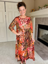Tonya Marie Ruffled Tiered Dress- Rust Abstract