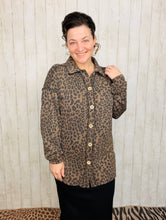 Emily Leopard Print Ribbed Shacket