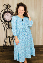 Trish Bow Front Dress- Blue Floral