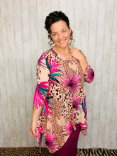 Vibrant & Fun Floral Sharkbite Tunic