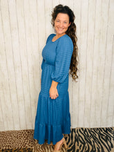 Mallory Denim Blue Textured Dress