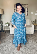 Michella High Low Dress-Denim Paisley