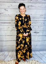 Natasha Smocked Waist Dress- Black Floral