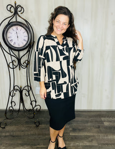 Valarie Black & Taupe Top