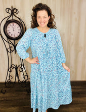 Trish Bow Front Dress- Blue Floral