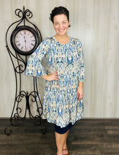Feminine & Fabulous Navy and Sage Tunic