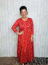 Tonya Marie Tiered Dress- Red & Floral