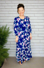 Sarah Navy & Roses Dress