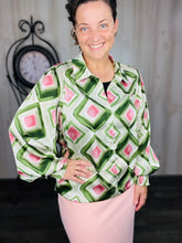 "The Lovely" Blouse- Green or Blue Multi