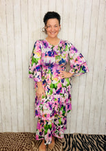 Juliet Ruffle Dress-Purple Floral