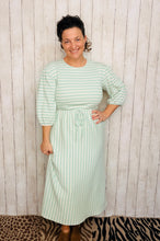 Ribbed Spring Style Lounge Dress- Mint & Ivory