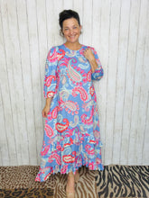 Michella High Low Dress-Blue Floral