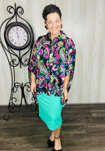 Satin & Paisley Dolman Style Blouse