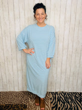 Comfy & Cute Blue Striped Dress