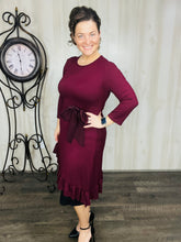 Burgundy & Bow Ruffle Tunic