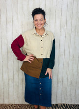Corduroy Color Block Shacket