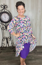 Dramatic High-Low Tunic -Wildflowers of Spring