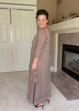 Tonya Marie Ruffled Tiered Dress- Brown & Rust