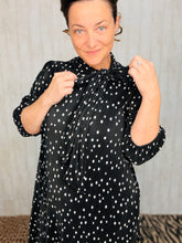 Power On The Day Dress-Black Polkadot