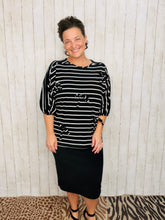 Marissa Ribbed Top- Black & Bows