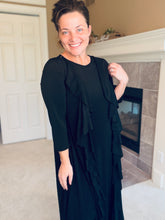 Samantha Ruffle Front Dress-Black