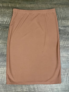 Amy Thicker Fabric Pencil Skirt (Regular & Plus) -Camel (33" Length)