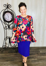 Samantha Ruffle High Low Tunic- Floral