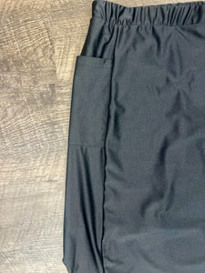 Missy Black Swim/Active Skirt (Hidden Shorts) 22”