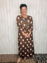 Missy Brown & Pink Polkadot Dress
