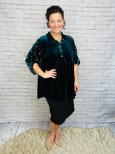 Velvet & Pearl Tunic Style- Black, Hunter Green or Navy
