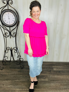 The Good & The Comfy Top- Black, Hot Pink or Mauve