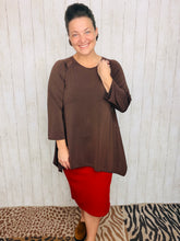 Tara Sharkbite Tunic-Brown
