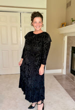 Kayla Velvet Burnout Dress- Black