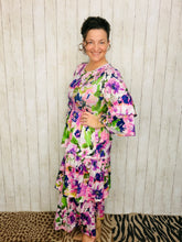 Juliet Ruffle Dress-Purple Floral