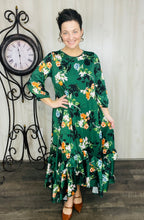 Michella High Low Dress-Green Floral