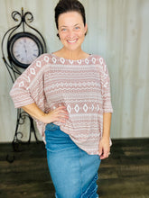 Rissa Mauve & Aztec Poncho Top