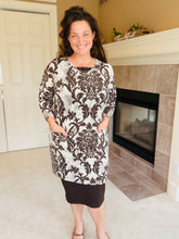 Brown Paisley Print 3/4 Sleeve Tunic