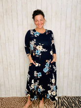 Handkerchief & Navy Floral Dress