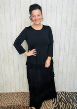 Misty Ruffle Tiered Dress-Black