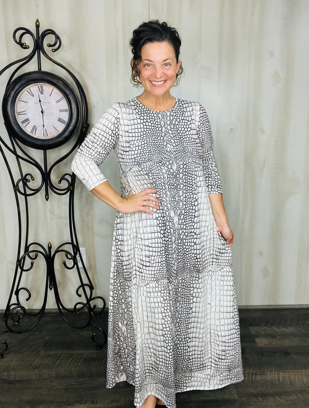 Creamy Animal Print Dress